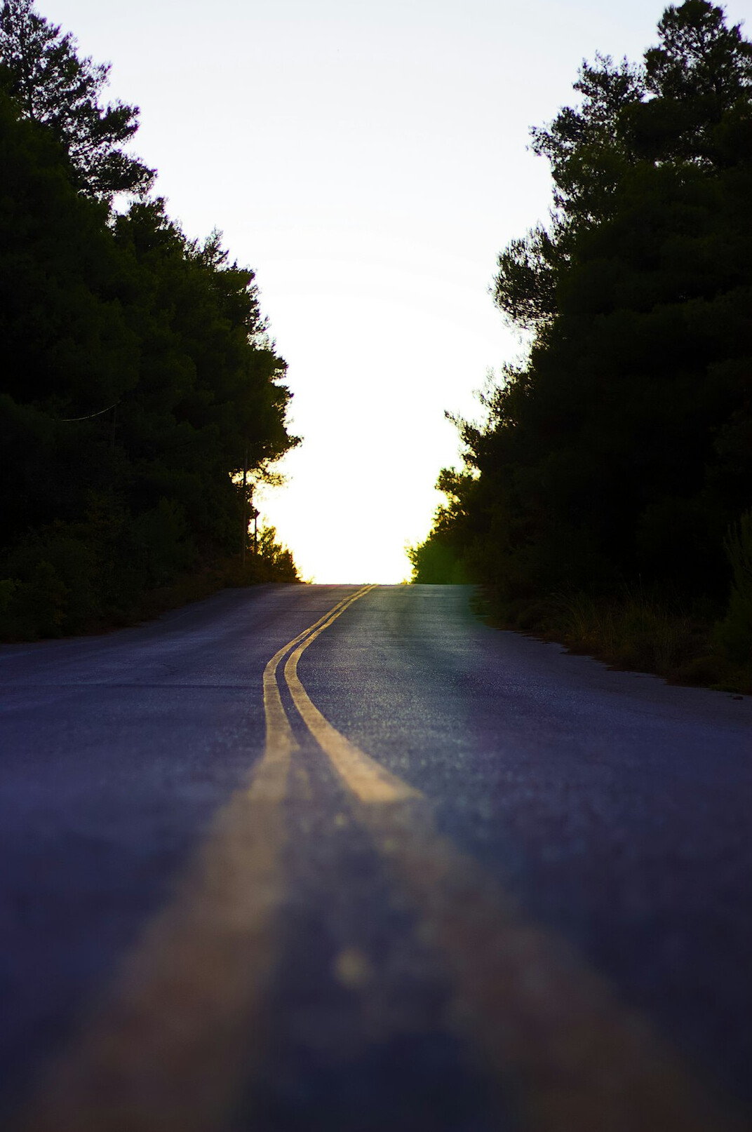 sunrise over open road