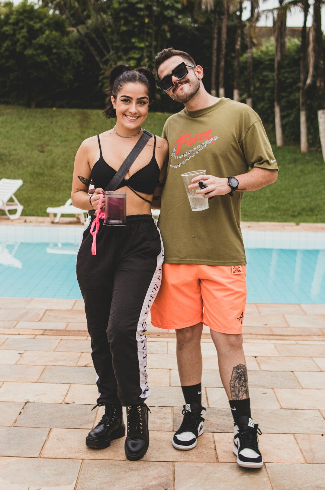 Brazilian man and woman having a one-on-one conversation at a table