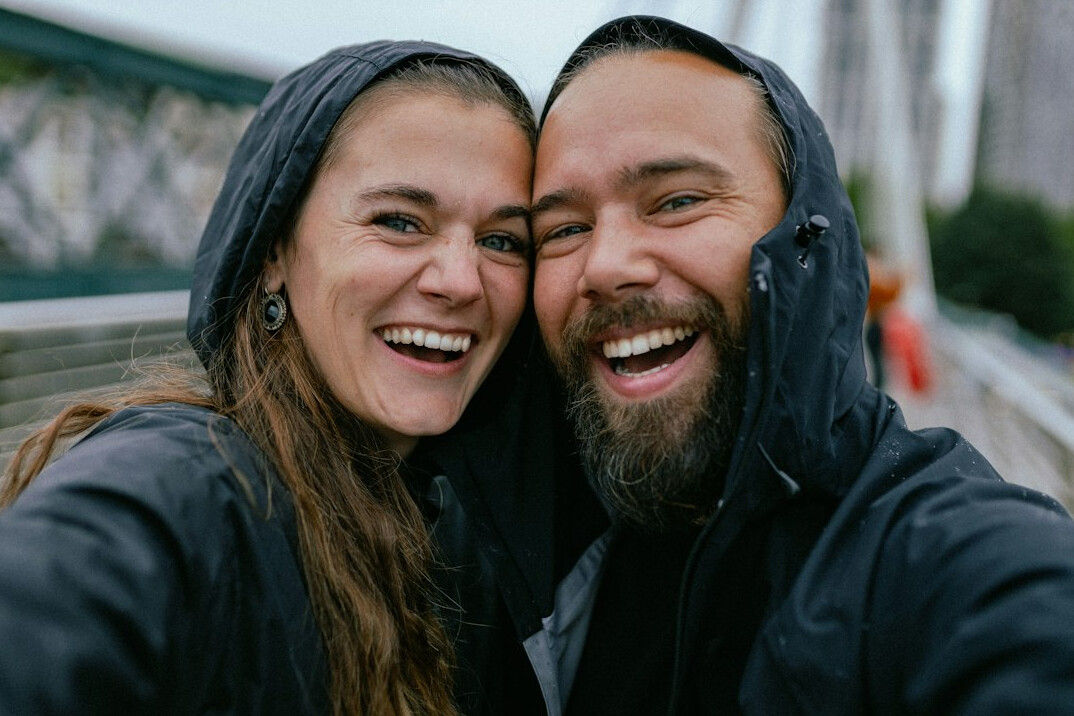happy couple smiling